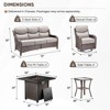 Buenhomino 5Pcs Patio Furniture Set with Fire Pit - Wicker Patio Conversation Set with Swivel Glider, Wicker Sofa, Tempered Side Table,6-inch Cushion - 3 of 4