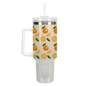 100 North Orange Citrus Slices Summer Fruit 40 oz. Stainless Steel, Large Water Bottle Coffee Mug, Spill & Leak Resistant, Thermal Travel Tumbler with - 1 of 1