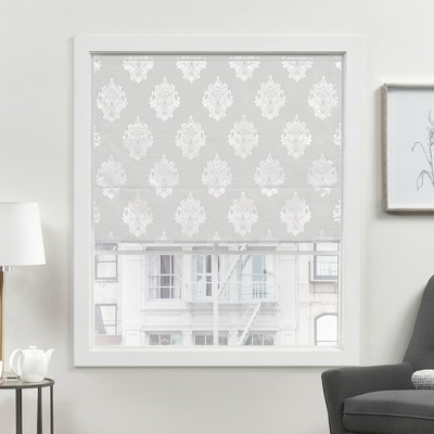 EXCLUSIVE HOME Marseilles Damask 100% Blackout Roman Shade