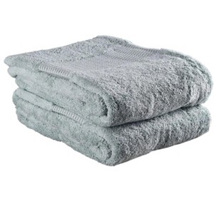 HomeRoots Sea Green Cotton 36" X 72" Quick Dry Terry Cloth Bath Sheet - 1 of 3