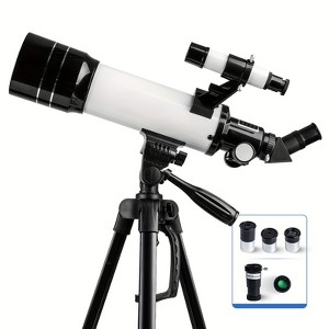 UBSSO Telescope 70 mm Aperture 400 mm Refractor Astronomical Portable Telescope for Kids Adults Beginners with Tripod Carrying Bag, White - 1 of 4