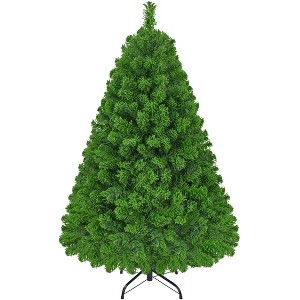 Yaheetech Pre-lit Flocked Artificial Christmas Tree Snow Frosted Christmas Tree - 1 of 4