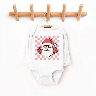 The Juniper Shop Checkered Santa Baby Long Sleeve Bodysuit