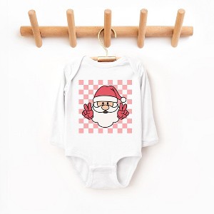 The Juniper Shop Checkered Santa Baby Long Sleeve Bodysuit - 1 of 3