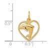 Black Bow Jewelry 14k Yellow Gold 13mm Dolphin and Heart Charm - 4 of 4