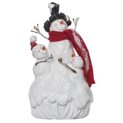 Transpac Resin 7 in. Multicolored Christmas Snowman Family Figurine