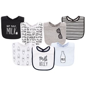 Little Treasure Baby Boy Cotton Bibs, Milk Belly, One Size - 1 of 2