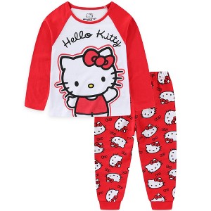 Hello Kitty Sanrio Girls 2 Piece Long Sleeve Shirt and Pants Set for Toddler and Big Kids - Size 10 - 1 of 4