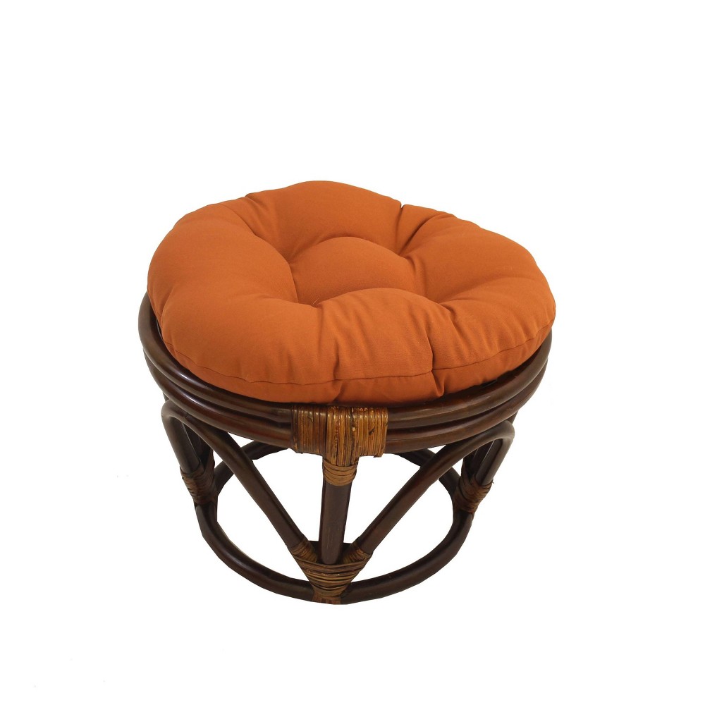 Photos - Pouffe / Bench Rattan Footstool with Twill Cushion Spice Red - International Caravan
