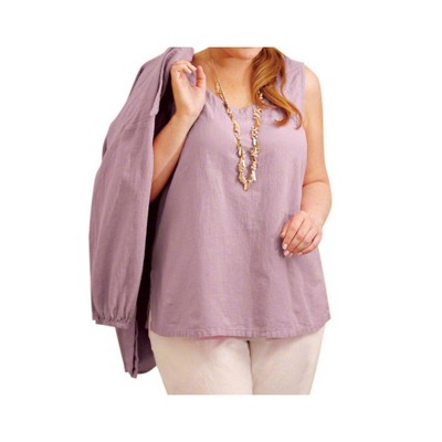 Women's Crinkle Cotton Sleeveless Top - Plus - On The Plus Side