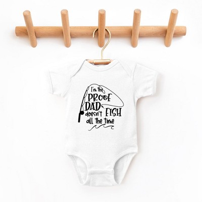 The Juniper Shop Proof Dad Doesn't Fish All The Time Baby Bodysuit