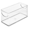 Narrow Pantry Organizer Bin with Handles, Set of 2, Clear, Made in USA - 4 of 4