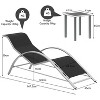 Patio Chaise Lounge Set of 3, Outdoor Reclining Pool Chairs with Side Tables All-Weather Sun Loungers for Poolside, Beach, Balcony - 2 of 4