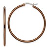Chisel Stainless Steel Polished Brown IP-plated 40mm Diameter 2mm Hoop Earrings - 2 of 4