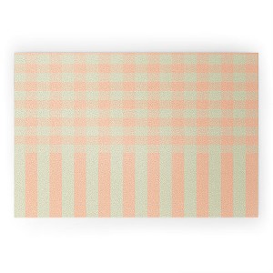 Mirimo Peach and Pistache Gingham Looped Vinyl Welcome Mat - Society6 - 1 of 4