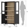 Tall Storage Cabinet with 2 Doors & Adjustable Shelves - Narrow Pantry Organizer for Kitchen, Bathroom, Dining Room, and Home Office - 3 of 4