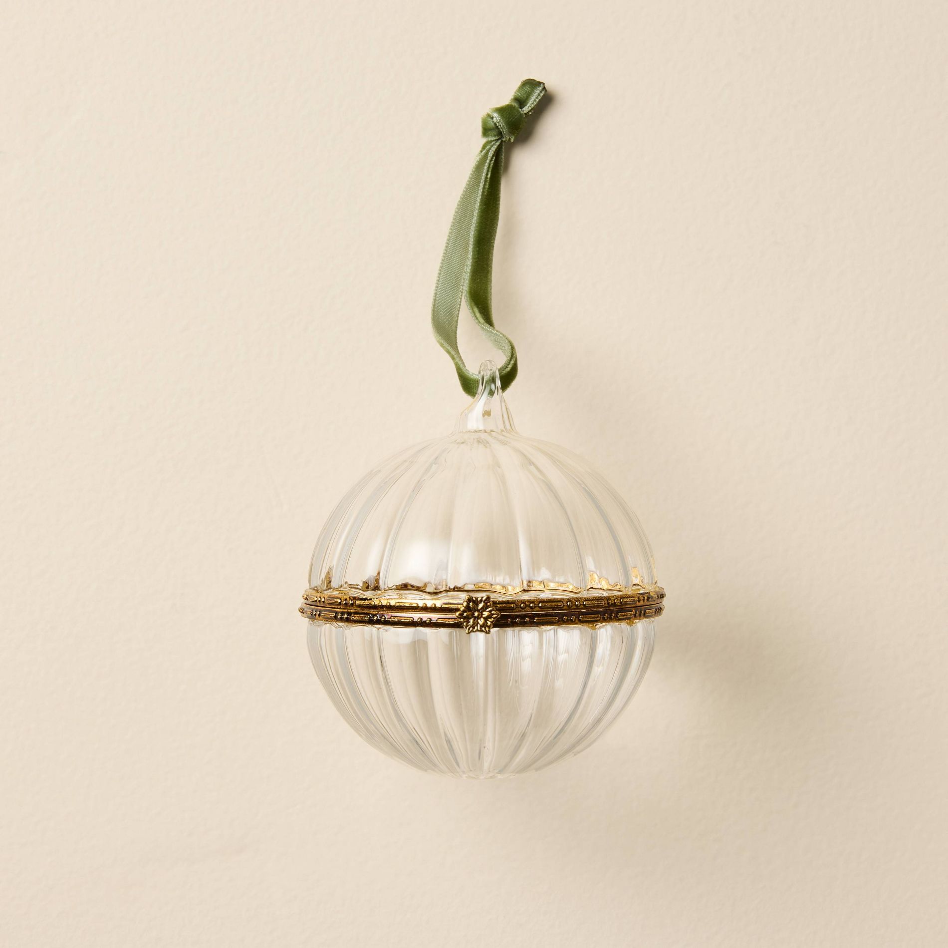 Hinged Organic Glass Christmas Tree Ornament Globe - Hearth & Hand™ with Magnolia