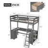 NicBex Twin/Full Size  Loft Bed with U-Shaped Desk,Space-Saving Twin Loft Bed with Drawers, Storage Shelves,Multifunctional Loft Bed for Kids & Teens - 3 of 4