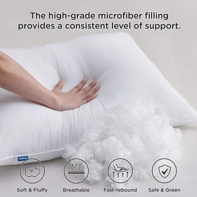 Bedsure King Size White Polyester Soft Supportive Pillows Set of 2