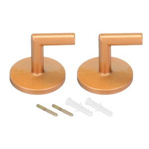 Unique Bargains Zinc Alloy Wall Mounted Screw Hooks Rust Resistant Curtain Holdback 2 Pcs - 1 of 4