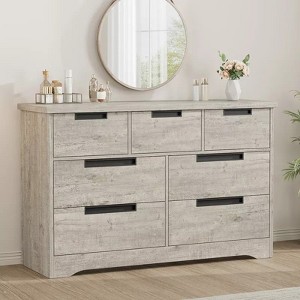 7-Drawer Dresser for Bedroom, Modern Wooden Chest of Drawers with Metal Handles, Anti-Tipping Design, Sturdy and Stable for Home Office - 1 of 4