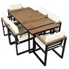 PAGED Patio Dining Set Outdoor Dining Table and Chair Set with Removable Cushions for Outdoor, Garden, Backyard - 3 of 4