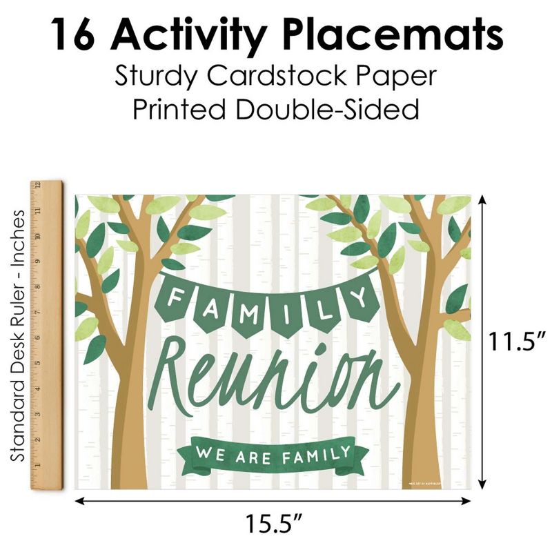 Big Dot of Happiness Family Tree Reunion - Paper Family Gathering Party Coloring Sheets - Activity Placemats - Set of 16, 5 of 8
