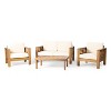 Okak Boho Acacia Patio Accent Chairs/Loveseats/Seating Set,Set of 1/2/3,Upholstered Outdoor Furniture Set for Backyard&Poolside,All-Weather Use - 2 of 4