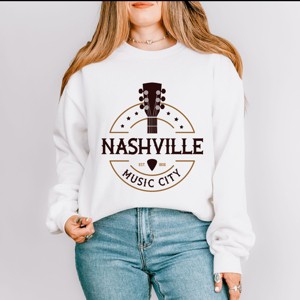 Simply Sage Market Nashville Music City Guitar Sweatshirt - 1 of 4