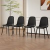 VYNXARIA Modern Minimalist Black Dining Chair Set,Four Chairs per Box,Stable and Comfortable.Modern Mid-Century Style Upholstered Side Chairs,Black - 2 of 4
