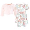 Touched by Nature Infant and Toddler Girls Organic Cotton Dress and Cardigan, Traditional Floral - 3 of 4