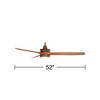 52" Casa Vieja Rustic Farmhouse 3 Blade Indoor Ceiling Fan with Dimmable LED Light Remote Control Oil Rubbed Bronze Walnut Wood for Living Room House - 4 of 4