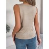 Womens Knit Sweater Tank Tops Casual Summer V Neck Loose Fit Sleeveless Button Pointelle Shirts - 3 of 4