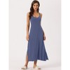 cheibear Women's Sleeveless Racer Back Full Slip Camisole Midi Nightgowns - 2 of 4