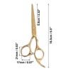 Unique Bargains Stainless Steel 5.5 Inch Straight Scissors for Long Short Thick Hard Soft Hair for Men Women Gold Tone - 2 of 4