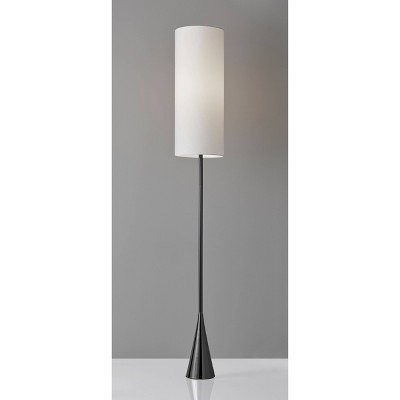 Elegant Black Nickel 74" Floor Lamp with Silk-Like Shade