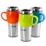 Mr. Coffee 16oz 3pk Stainless Steel Traverse Colorful Travel Mugs with Lids
