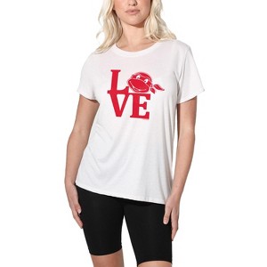 Women's T-Shirtnage Mutant Ninja Turtles Valentine's Day Love Loose T-Shirt - 1 of 4