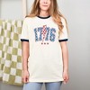Simply Sage Market Women's 1776 Stars Lightning Bolt Short Sleeve Ringer Tee - 2 of 4