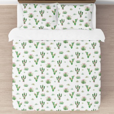Sweet Jojo Designs Girl Full/Queen Comforter Bedding Set Cactus Floral Pink Green and White 3pc — фото 2