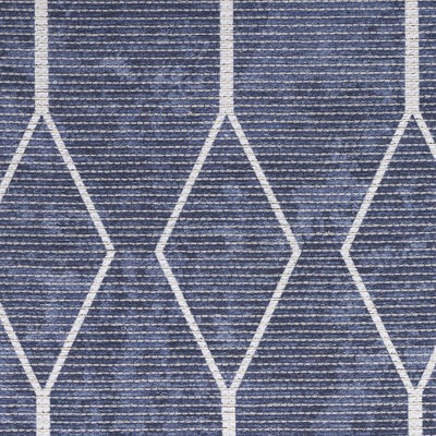 Navy Geometric Flat Woven Synthetic Washable Rug 2' x 3'9"