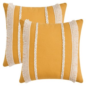 REGALWOVEN Boho Modern Striped Decorative Throw Pillow Cover for Living Room Bed Sofa 2 Pcs - 1 of 4