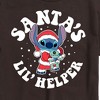 Men's - Lilo and Stitch - Santas Lil Helper Christmas Short Sleeve Graphic T-Shirt - 2 of 4