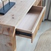 KIGFTSOD Rustic Wooden Console Table with Drawer - Minimalist Design, Ribbed Texture, Natural Finish - 3 of 4