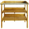 vidaXL Potting Bench Natural wood color Solid acacia wood with zinc liner - 3 of 4