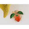 Anna-Kaci Elegant Crystal Rhinestone Fruit and Bee Brooch - Fashionable Gold Plated Fruit Insect Lapel Pins for Dresses and Accessories - 2 of 4