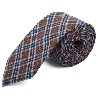 Men's Checkered 2.75 Inch Wide And 57 Inch Long 100% Cotton Neckties