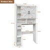 Over The Toilet Storage Cabinet, Bathroom Above Toilet Cabinet Organizer with Paper Holder, Freestanding Toilet Rack with Adjustable Shelves - 3 of 4