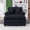 KTMBDW Sofa Chair with Movable Ottoman - Corduroy Cloud Couch Chair Soft Comfy Modern Sofa Chaise Single Sleeper Chair Bed for Living Room - 2 of 4