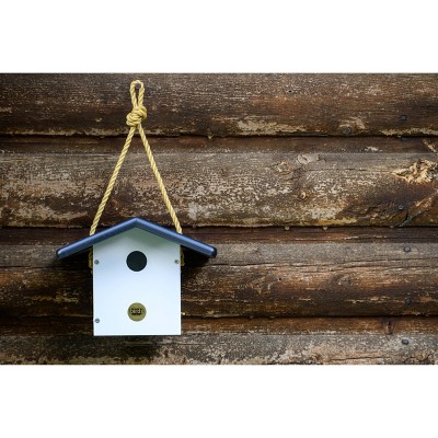 Eco-Friendly Black and White Hanging Wren Bird House